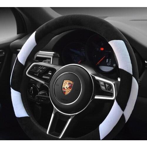 Plush steering wheel cover car steering wheel handsewing handle cover car interior accessories a replacement bt-403