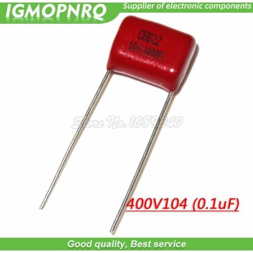 10PCS 400V104J Pitch 10mm 0.1UF 100NF 400V 104 CBB 400V104J-P10 Polypropylene film capacitor