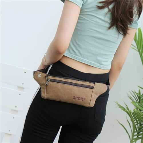 Waist Bag Outdoor Leisure Sports Waist Bag Canvas Mobile Phone Bag mens Coin Purse Mobile Phone Bag Money Belt Bag
