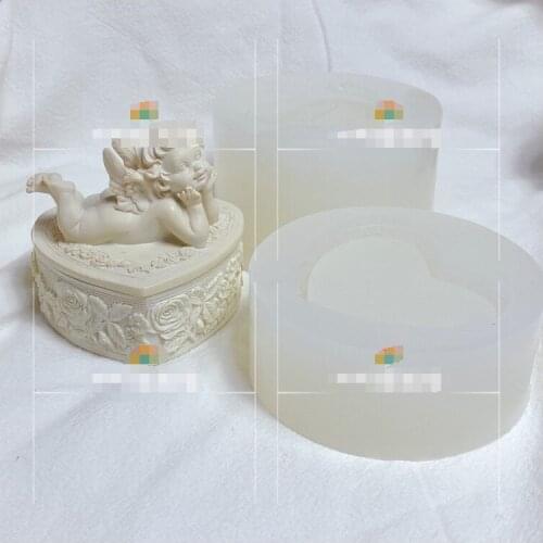Transparent Silicone Mould Dried Flower Resin Decorative Craft DIY Angel Love Storage Box Mold epoxy resin molds for jewelry