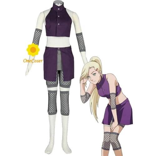 Shippuden Yamanaka Ino Cosplay Dress Costume Anime Purple Top Skirt Halloween Masquerade Party Cosplay Suit Girls Women