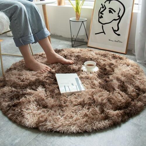 Nordic round carpet tie-dye living room coffee table blanket bedroom bedside mat computer chair yoga rug