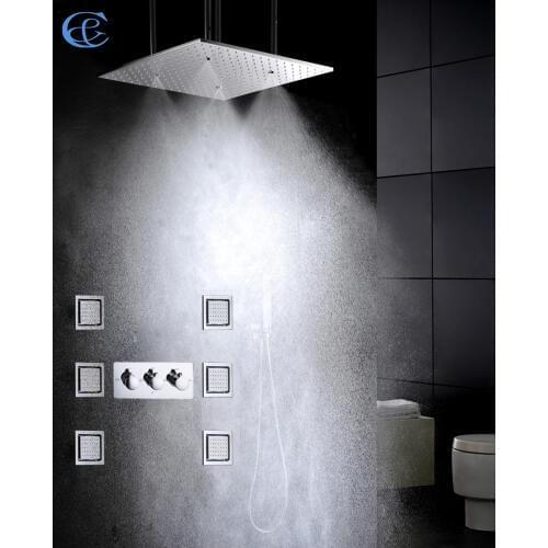 Hot And Cold Bath & Shower Faucet 20 Inch Atomzing And Rain Shower Head Easy-Installation Contemporary Bathroom Shower Set
