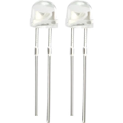 100pcs 5mm Straw Hat LED Diode Super bright White Light Emitting Diode Water Clear High light LED White led 5mm 1200-1400mcd