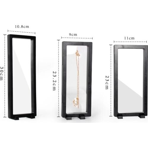 TA MINGREN Wholesale Floating Frame Membrane Bracelet Necklace Plastic Clear Jewelry Box Display