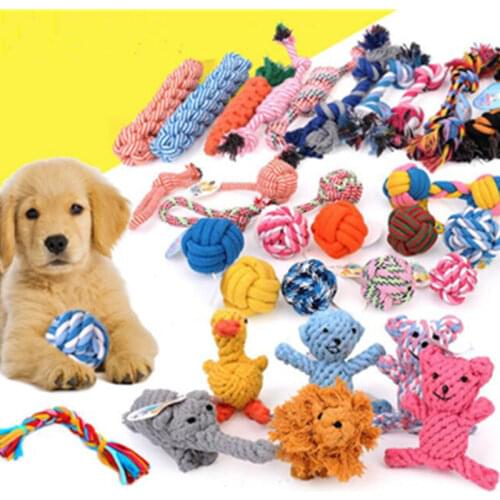 Pet Toys For Large Dog Bite Resist Interactive Cotton Bone Rope Toy Puppy Small Dog Toy Chew Knot Teeth Cleaning