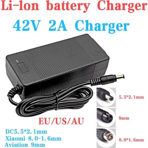 42V 2A 36V 18650 Lithium battery pack Charger Converter Adapter AC 100-240V Scooter ebike 10S li-ion battery Charger EU/US/AU