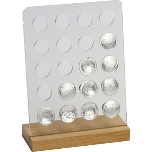 1PC Acrylic Coffee Pod Holder Rack Capsule Storage Stand With Bamboo Base For 20Pcs Coffee Capsule-ABUX