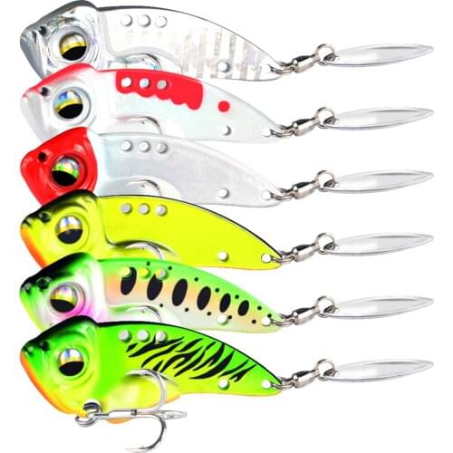 1Pcs Rotating Metal VIB vibration Bait Spinner Spoon Fishing Lures 8g/12g/17g Jigs Trout Winter Fishing Hard Baits Tackle Pesca