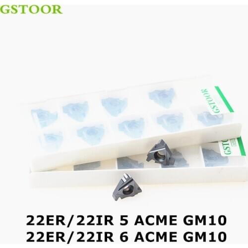 10PCS 22ER 22IR 5 ACME 6 ACME GM10 Threading Carbide Inserts Turning Tools Lathe Tool Parts For Stainless Steel and Steel