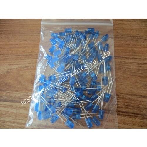 100pcs Blue LED 5MM Blue light-emitting diode Blue turn Blue