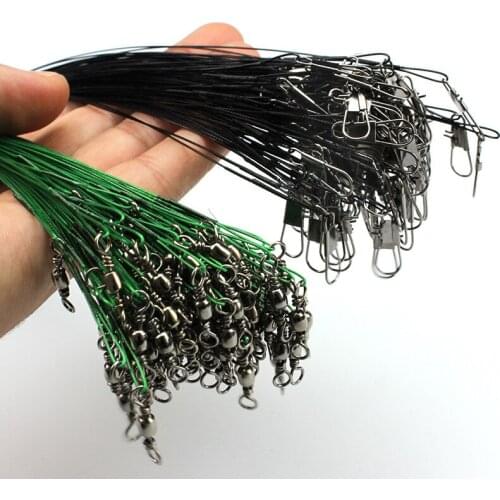 14kg Pull Stainless Steel Fishing Front Leader Wire Quick Change Lure Pin Swivels Snap Rotating Ring Accessories Lot 5 Pieces