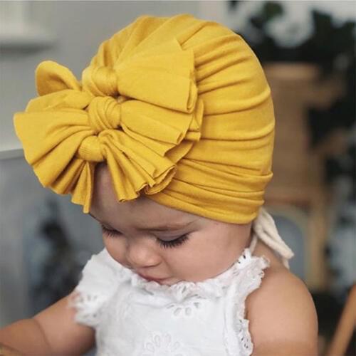 18 Colors Baby Hat for Girls Bows Turban Hats Infant Photography Props Cotton Kids Beanie Baby Cap Accessories Children Hats