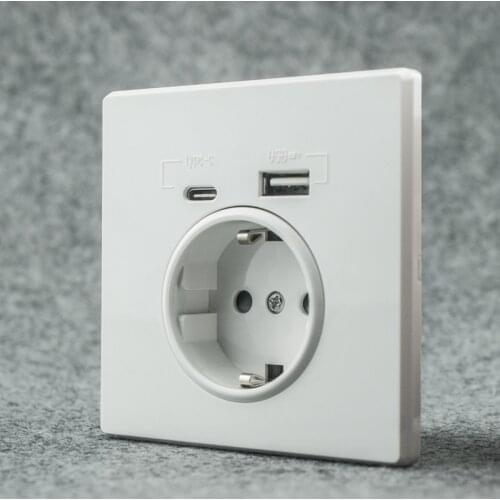 Avoir Wall Socket With Usb Charger Port Electrical Outlets White Plastic Phone Holder Standard EU Power Plug Sockets 2100mA 16A