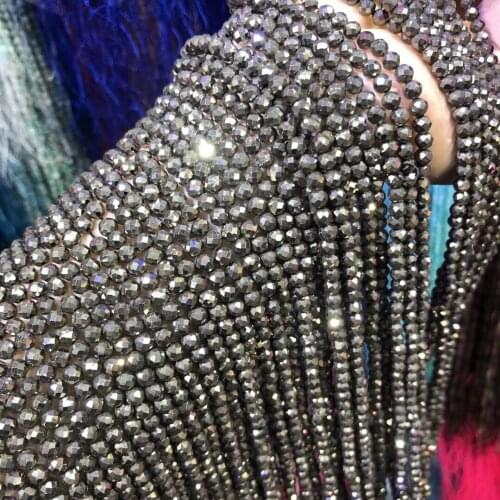 Natural Stone Beads 2 3 4 mm Small Facelet Chalcopyrite Loose Beads for Necklace Bracelet Jewelry Making DIY Accessories