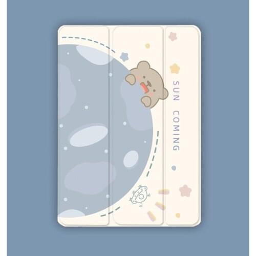 For Ipad 11 Pro 10 2 Air 4 Mini 5 2020 Case Cartoon Silicone Protective Sleeve with Pen Slot Magnetic Ultra-thin Anti-drop