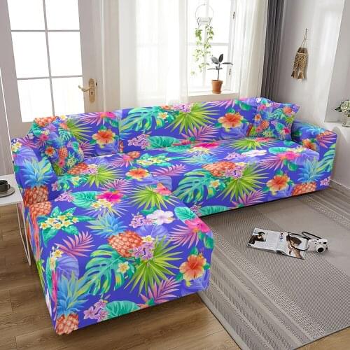 3D Fruits Elastic Sofa Covers For Living Room Stretch L Shape Sofa Slipcover Polyester Sectional Corner Couch Cover 1-4 Seat