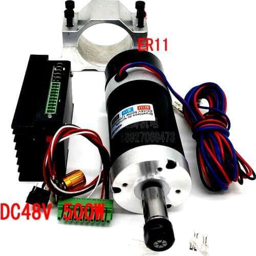 ER11/ER16 500W CNC DC Brushless Spindle motor 55MM Clamp WS55-220 DC20-50V Stepper Motor Driver for Engraver Machine