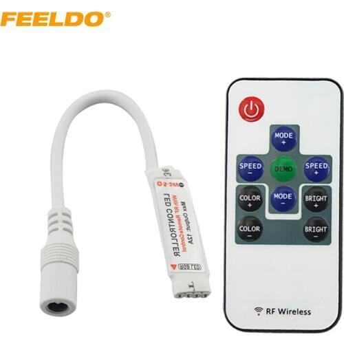 FEELDO 10sets Car Mini RF RGB Controller Wireless LED Light Remote Controller for RGB 5050/3528 LED Lights Strips #CA3929
