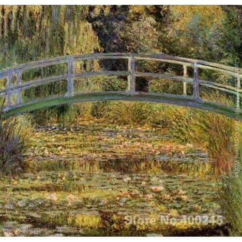 Art oil Painting for Living room Water Lily Pond by Claude Monet Hand painted canvas artwork High quality