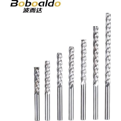 2PC/set 4mm 4 Flute Spiral End Mill straight shank milling cutter CNC Router Bits For Wood Tungsten Carbide Milling route tool