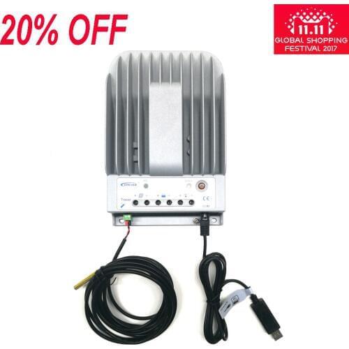 2215BB Solar Charge Controller 20A 12/24V tracer mppt Charge controller 150v with USB Communication cable and Temperature sensor