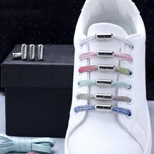 Magnetic Shoelaces No Tie Elastic Shoelace Colorful Shoe Tie Shoes Laces Shoes Rope Fashion Shoelaces Shoe Accessories One Size
