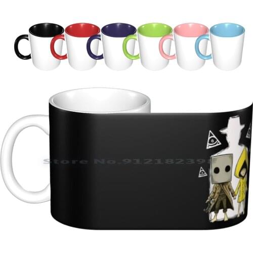 Little Nightmare Ceramic Mugs Coffee Cups Milk Tea Mug Little Nightmare Cute Dark Horror Kids Coats Paper Survival Little Boy