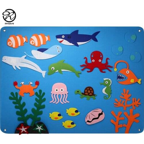 Preschool Felt Flannel-Board Stories Set for Toddlers, Under The Sea World Craft Toy Gifts for Kids