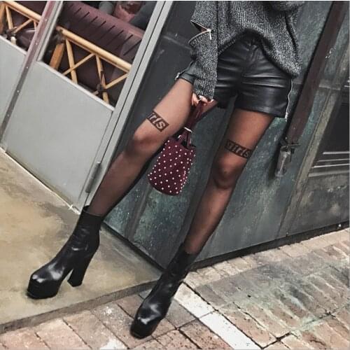 New summer spring Woman Girl Tight Black letter ins hot Tattoo stocking Sexy Silk female fashion Pantyhose silmming Wedding Show