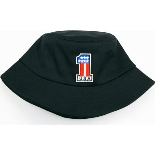 2021 American 1 Embroidery Cotton Bucket Hat Fisherman Hat Outdoor Travel Hat Sun Cap Hats for Men and Women 65