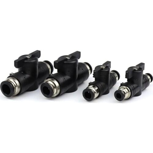 BUC 4mm 6mm 8mm 10mm 12mm Pneumatic Push In Quick Joint Connector Hand Valve To Turn Switch Manual Ball Current-limiting