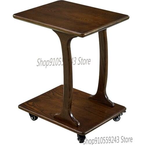 Nordic Sofa Side Table Solid Wood Movable Small Coffee Table Multifunctional Corner Table Creative Small Bed Side Table Living R