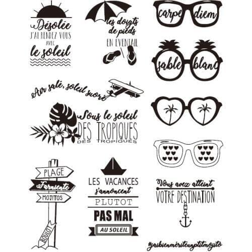 French Common words Transparent Clear Silicone Stamp/Seal for DIY scrapbooking/photo album Decorative clear stampF1009