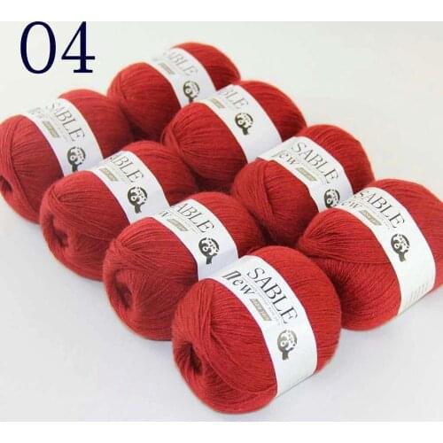 Sale Super Soft 8X50g Pure Sable Cashmere Wrap Shawls Hand Knit Wool Crochet yarn Crimson 243-04-8