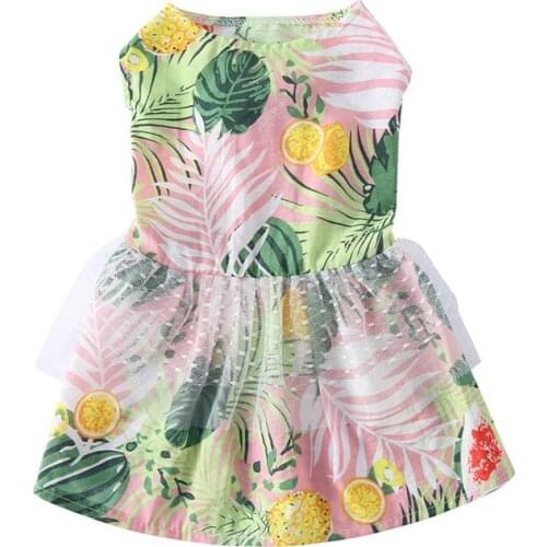 Floral Dog Dress Summer Soft Skirt Cat Princess Clothes Small Medium Dog Girl Costumes Pet Dress for Party Daily Life and Travel