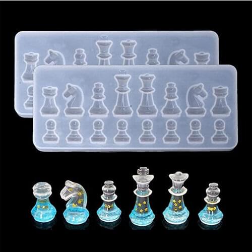 Chess Board Silicone Mold DIY Crystal Epoxy Silicone Chessboard Mold Crafts