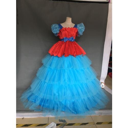 Bubble sleeve blue ball gown medieval dress Renaissance gown queen costume Victorian Gothic/Marie Antoinette/ Belle Ball