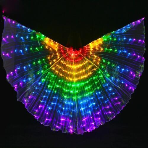 Led Isis Wings with Adjustable Sticks Belly Dance Accessories Stage Performance Props Shining Led Wings Open 360 Degrees