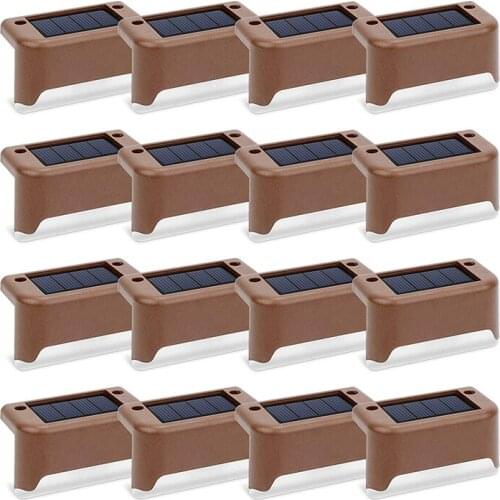 Warmtaste LED Solar Stair Lamp Waterproof Outdoor Wall Light Fence Landscape Step Deck Night Light Garden Pathway Yard Patio