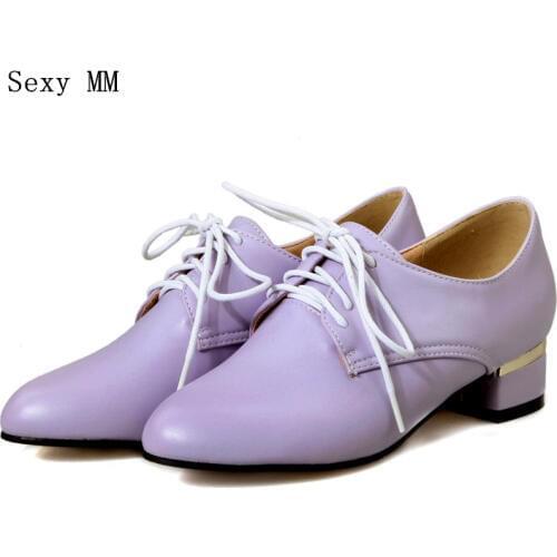 Square Low High Heel Shoes Women Pumps Woman Office Career Shoes Med High Heels Plus Size 33 - 40 41 42 43