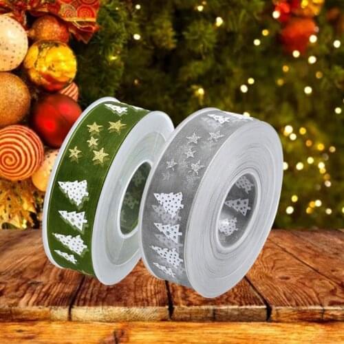 Home Decoration Hair Bows DIY Christmas Ribbon Christmas Tree Star Ribbon Printed Home Decoration Hair Bows DIY