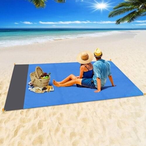 Z30 Dropshipping 200x210cm Waterproof Pocket Beach Blanket Folding Camping Mat Mattress Lightweight Mat Outdoor Picnic Mat Beach