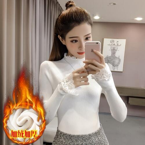 Lace Autumn Winter Clothes Women Clothes 2020 Korean Vintage Sweater Women Thick Warm Tops Pull Femme Sweaters ZT4655