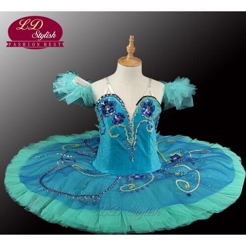 Women High Quality Green Fairy Ballet Tutu Velvet Bodice Nice Sleeping Beauty Professional Classical Ballet Tutu For Girl LD0038