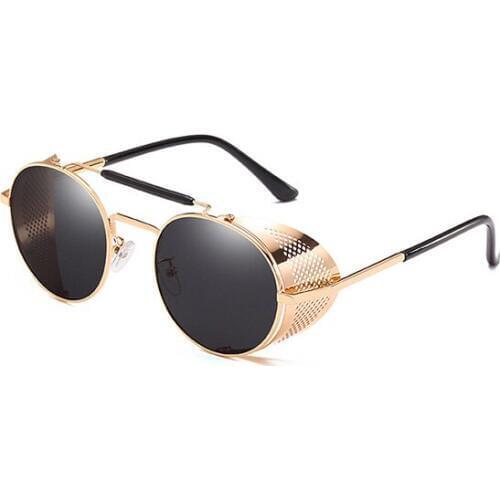 2019 Steampunk Sunglasses New Small Oval Fashion Female Men Vintage Designer Ladies Retro Round Sun Glasses for Women JY66247