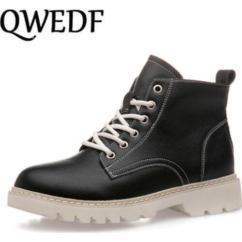 QWEDF 2019 New Fashion Womens Snow Boots Winter High Tops Fur Casual Leisure Shoes Boots Woman Lady Femme Krasovki X9-32