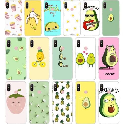 96AA Cute cartoon avocado gift Soft Silicone Tpu Cover phone Case for Xiaomi Redmi 6 8 8a Note 8 Pro 8t case