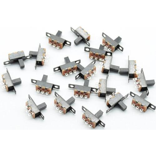 20pcs 5V 0.3A Mini Size Black SPDT Slide Switch for Small DIY Power