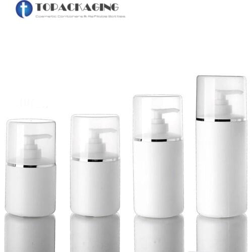 250/300/400/500ML Lotion Pump Bottle White Plastic Shampoo Pack Empty Cosmetic Facial Cleanser Container Shower Gel Refillable